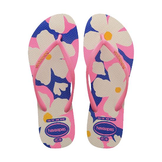 Imagem de Sandalia havaiana feminina slim visuals bege palha 33/34