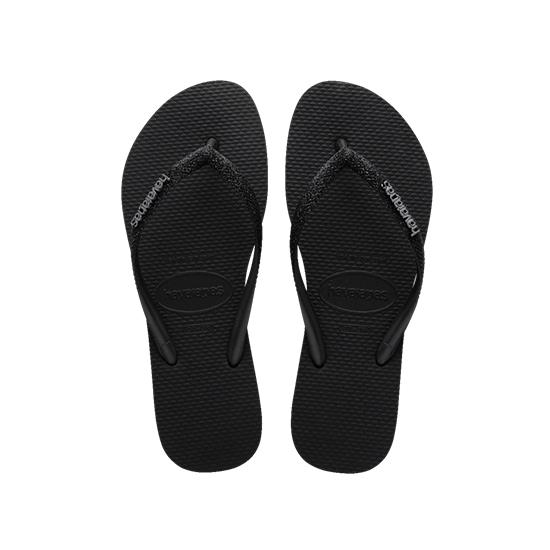 Imagem de Sandalia havaiana feminina slim glitter ii preto/preto 35/36