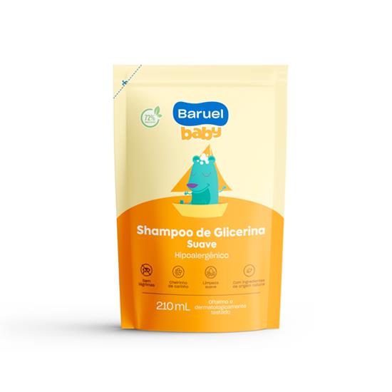 Imagem de Shampoo de glicerina suave baruel baby sachê 210ml refil