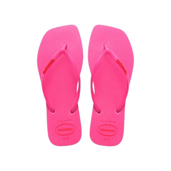 Imagem de Sandália havaianas feminina slim square logo pop up rosa flux 33/34