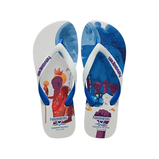 Imagem de Sandália havaiana unissex gerando falcões azul estrela/branco 35/36