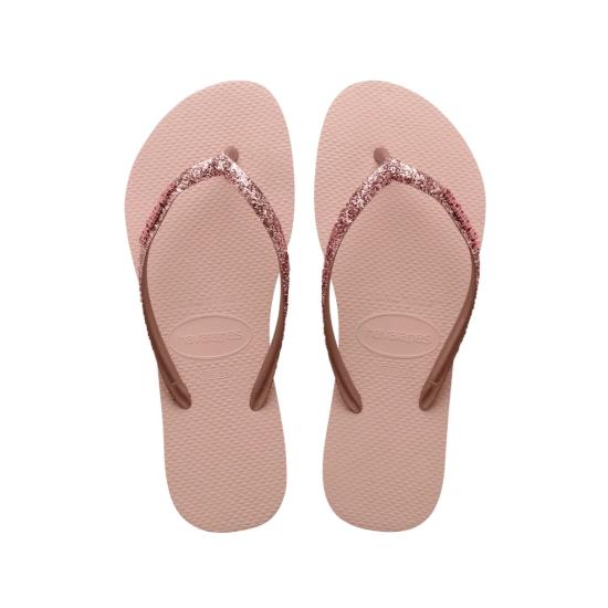 Imagem de Sandalia havaiana feminina slim glitter ii rosa/rosa 31/32