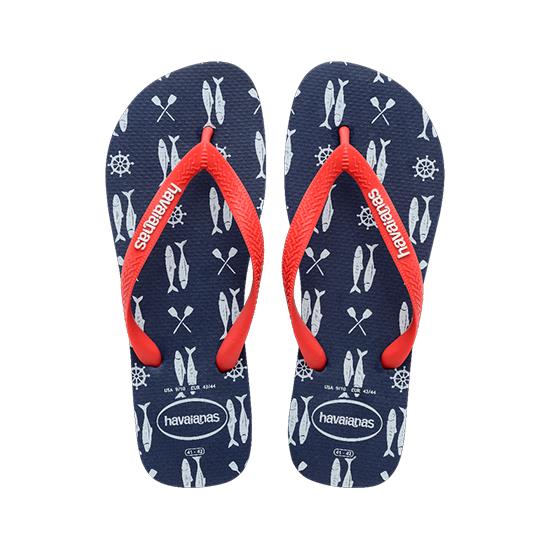 Imagem de Sandalia havaiana masculino top nautical marinho/vermelho rubi 43/44