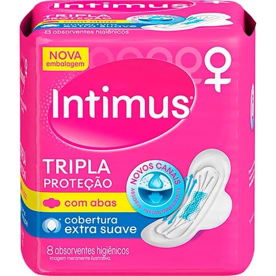 Imagem de Absorvente diário intimus com abas tripla proteção suave gel | com 8 unidades