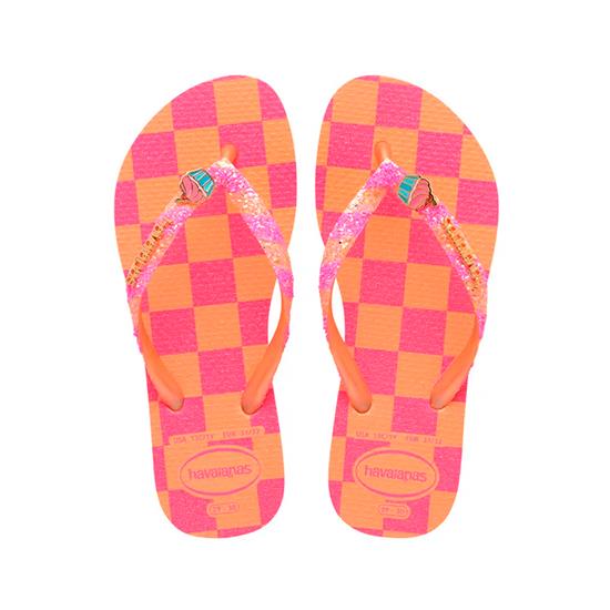 Imagem de Sandália havaianas feminina kids slim glitter ii pessego 27/28