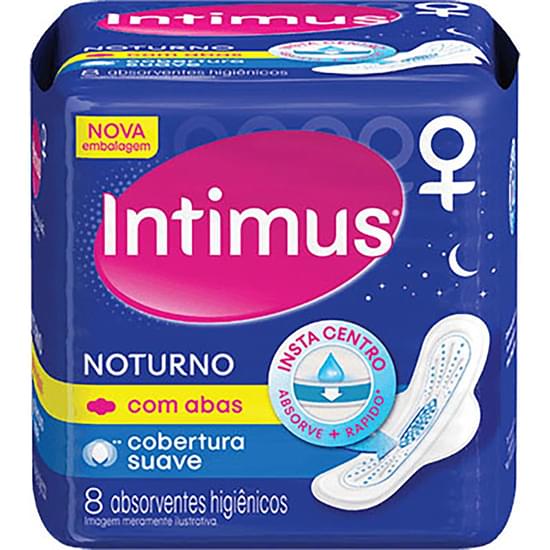 Imagem de Absorvente noturno intimus com abas suave gel | com 8 unidades