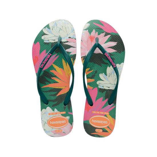 Imagem de Sandália havaianas feminina slim summer bliss verde pantanal 33/34