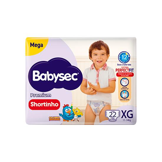 Imagem de Fralda infantil babysec premium shortinho mega xg com 22 unidades