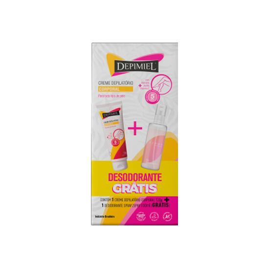 Imagem de Kit creme depilatório todo tipo de pele depimiel 120g grátis desodorante zephy feminino 100ml spray