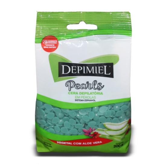 Imagem de Cera depilatoria depimiel em perolas vegetal com aloe vera 200g