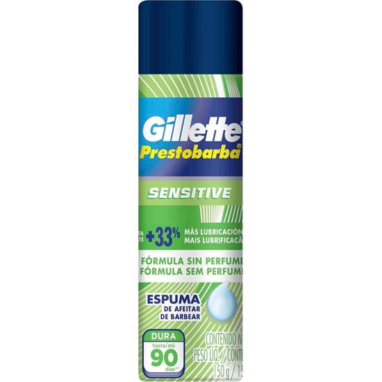 Imagem de Espuma para barbear gillette prestobarba pele sensível 150g