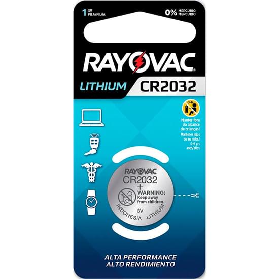 Imagem de Bateria elétrica lithium cr2032 3v rayovac | cartela com 1 unidade