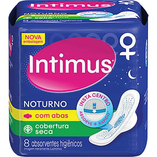 Imagem de Absorvente noturno intimus com abas seca gel | com 8 unidades