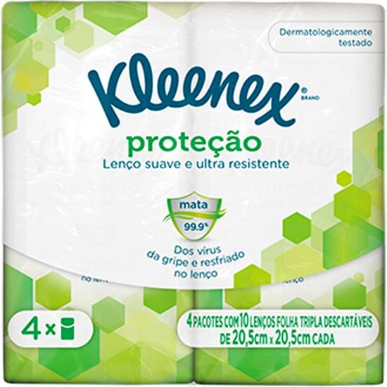 Imagem de Lenço de papel kleenex de bolso pacote | com 4 unidades 10 folhas