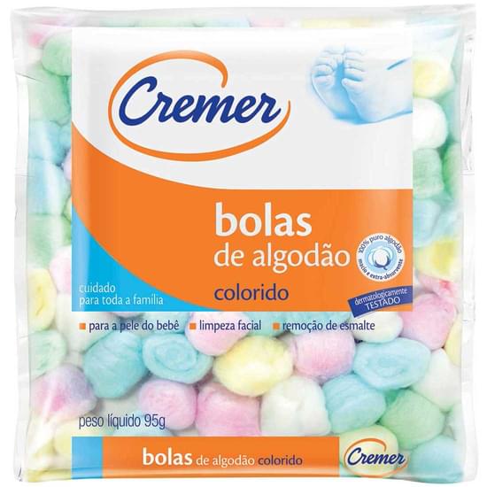 Imagem de Algodão bolas coloridas cremer pacote 95g