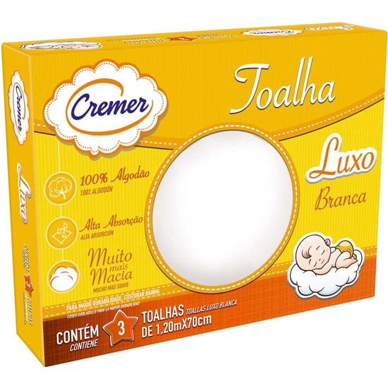 Imagem de Toalha de pano infantil cremer branca | com 3 unidades