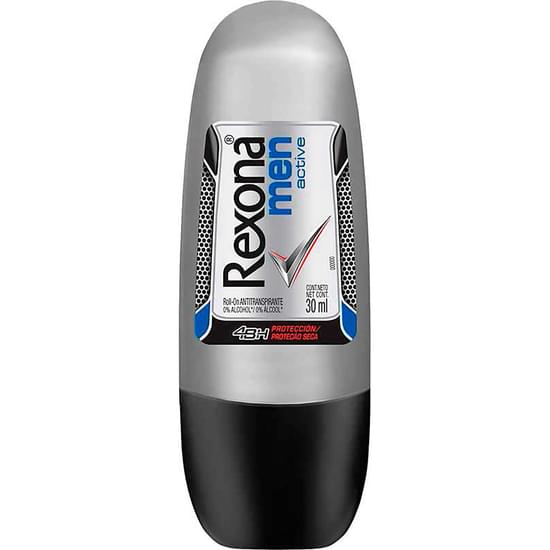 Imagem de Desodorante roll-on masculino rexona active compacto 30ml | com 6 unidades