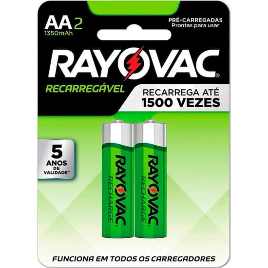 Imagem de Pilha rayovac recarregável econômica aa 1,2v | com 2 unidades