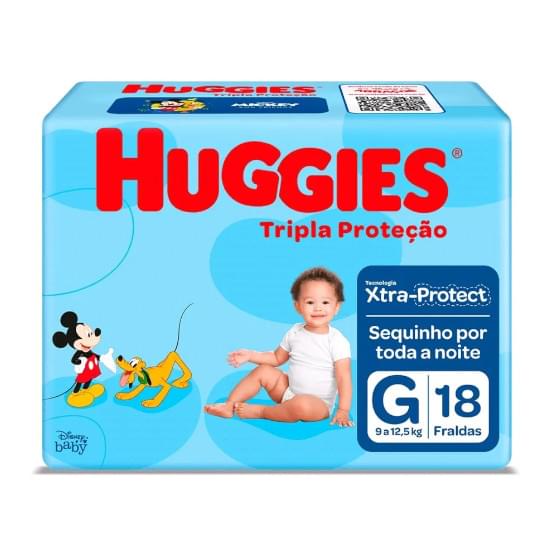 Imagem de Fralda infantil huggies tripla proteção tamanho g jumbinho | com 18 unidades