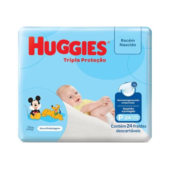 Imagem de Fralda infantil huggies tripla proteção tamanho p jumbinho | com 24 unidades