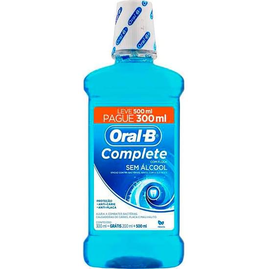 Imagem de Enxaguante bucal oral-b complete menta leve 500ml pague 300ml