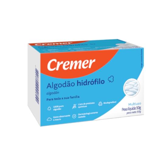 Imagem de Algodão hidrófilo cremer 50g