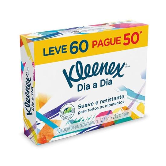 Imagem de Lenço de papel kleenex suave | caixa com 60 folhas