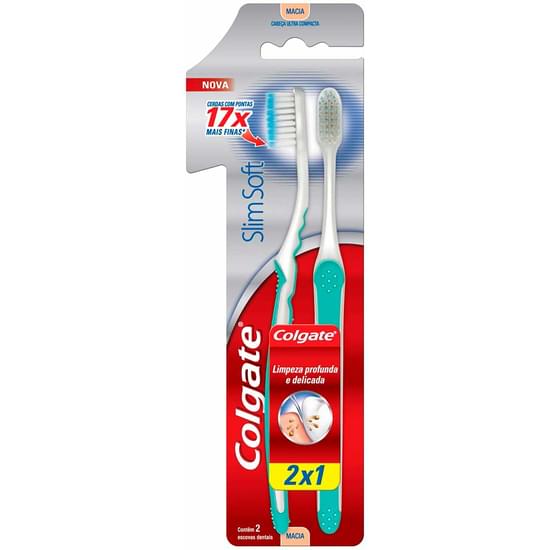 Imagem de Escova de dente colgate slim soft 2 unid