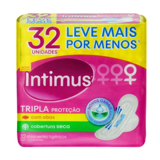 Imagem de Absorvente diário intimus seca com abas tripla proteção | com 32 unidades