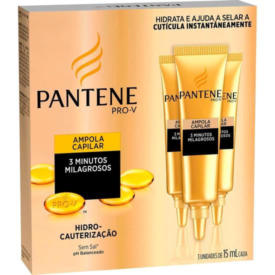 Imagem de Kit ampola pantene tratamento 3 minutos milagrosos hidro-cauterização 15ml | com 3 unidades