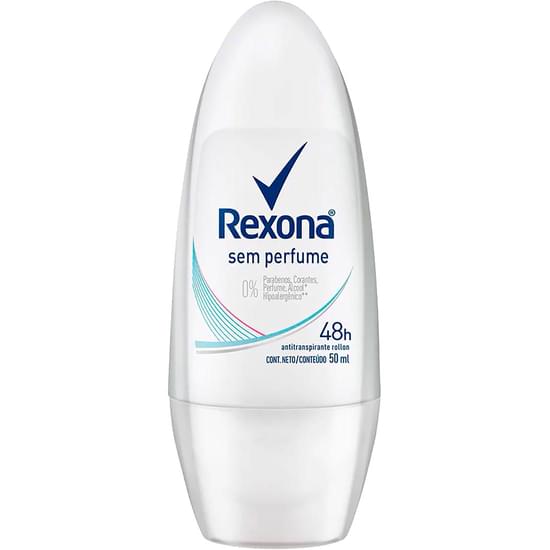 Imagem de Desodorante roll-on feminino rexona sem perfume 50ml