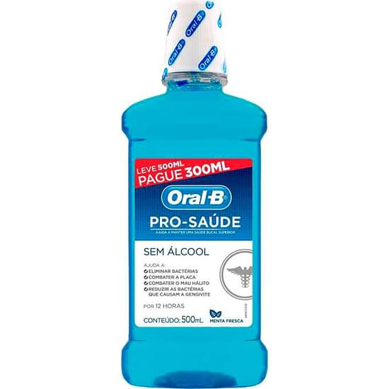 Imagem de Enxaguante bucal oral-b pro-saúde leve 500ml pague 300ml