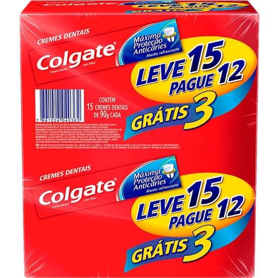 Imagem de Creme dental colgate máxima proteção anticáries 90g promo leve 15 pague 12