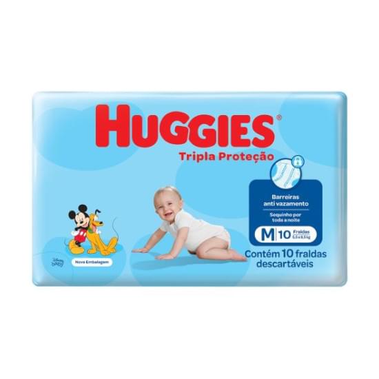 Imagem de Fralda infantil huggies tripla proteção tamanho m | com 10 unidades