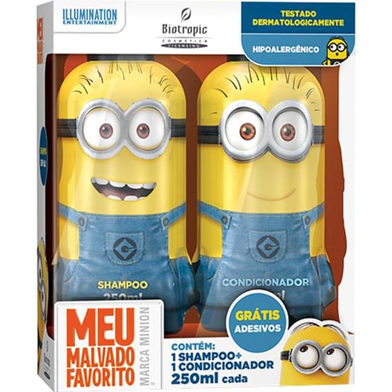 Imagem de Kit banho biotropic minions meu malvado favorito shampoo e condicionador 250ml