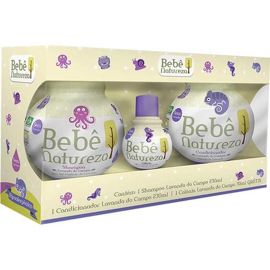 Imagem de Kit banho bebê natureza shampoo 230ml , condicionador 230ml e colônia lavanda do campo 30ml