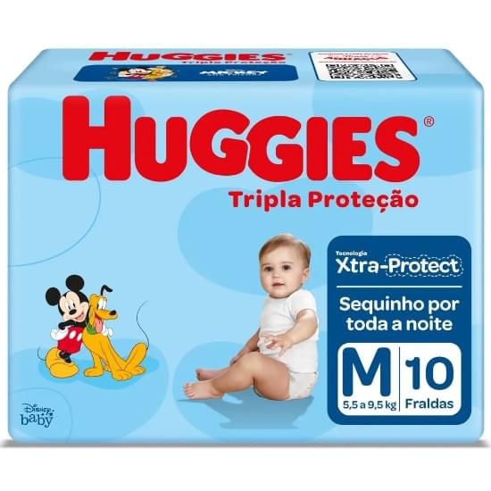 Imagem de Fralda infantil huggies tripla proteção tamanho m | com 10 unidades