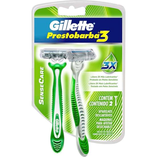 Imagem de Aparelho de barbear gillette prestobarba 3 sense care | com 2 unidades