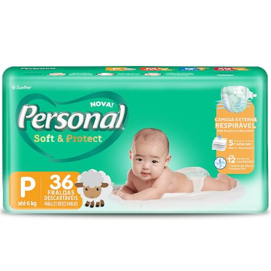 Imagem de Fralda infantil personal baby jumbo tamanho p | com 36 unidades