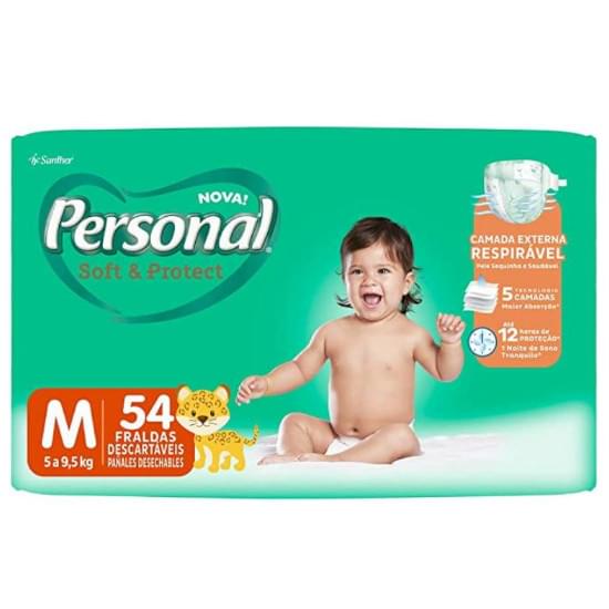 Imagem de Fralda infantil personal baby mega tamanho m | com 54 unidades