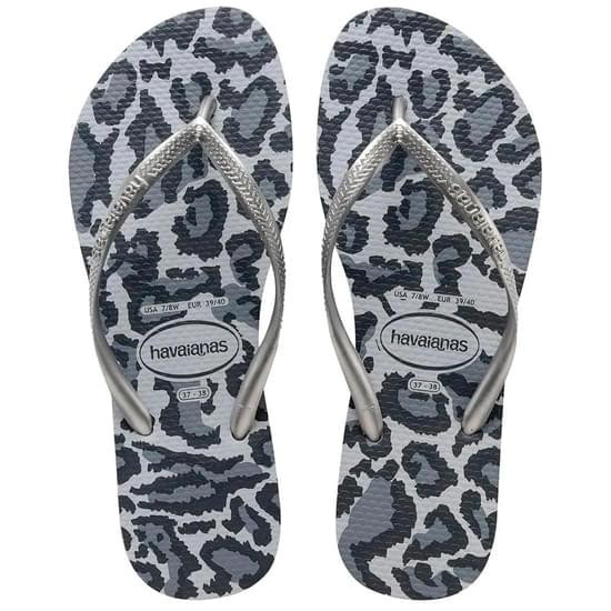 Imagem de Sandália havaianas feminina slim animals cinza aço 35/36