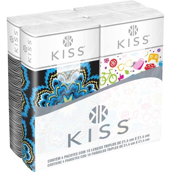 Imagem de Lenço de papel facial kiss de bolso display kiss | com 10 folhas