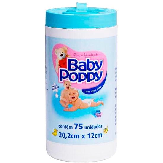 Imagem de Lenço umedecido baby poppy pote azul | com 75 unidades