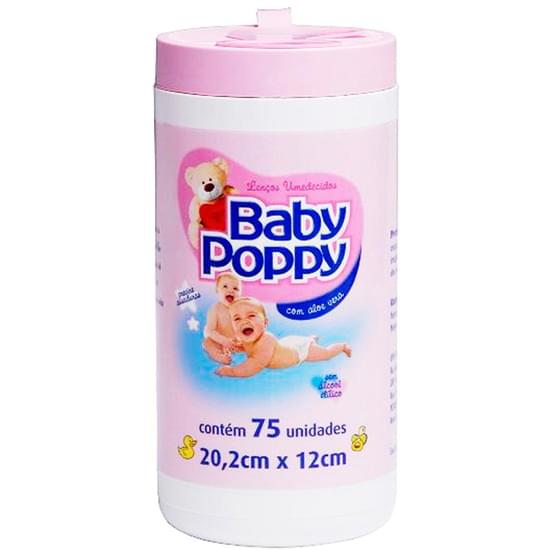 Imagem de Lenço umedecido baby poppy pote rosa | com 75 unidades