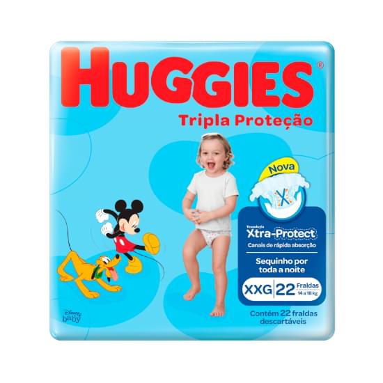 Imagem de Fralda descartável huggies tripla proteção tamanho xxg | com 22 unidades