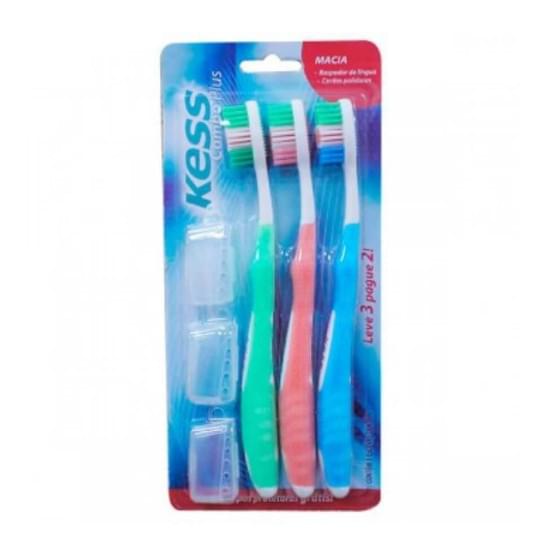 Imagem de Escova dental kess complete tipper macia | com 3 unidades