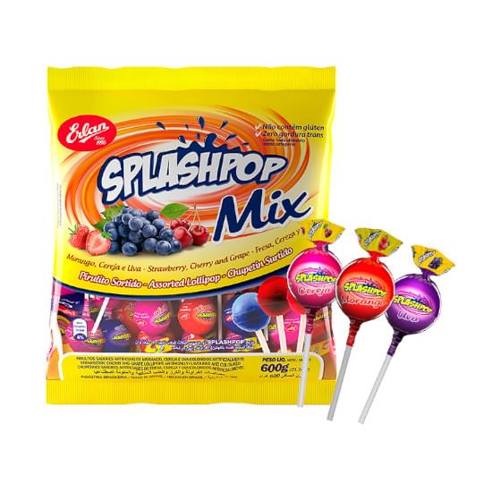 Imagem de Erlan pirulito splashpop sortido 600g