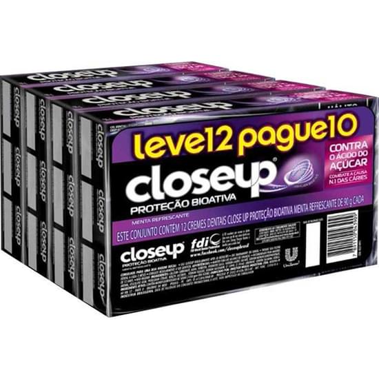 Imagem de Creme dental close up bloqueio anti cáries proteção bioativa 90g leve 12 pague 10 unidades