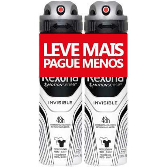 Imagem de Desodorante aerosol masculino rexona invisible 90g | com 2 unidades preço especial