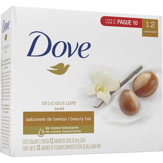 Imagem de Sabonete em barra dove delicious care karité e baunilha 90g leve 12 pague 10 unidades